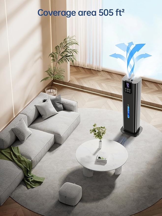 8L Smart Humidifier for Large Room Bedroom, Cover up to 505ft², Easy Top Fill, Remote & APP Control, Aroma Box, RGB Light, Last 48 Hours Suitable for Indoor Plant, Office, Home-CubbioJoy