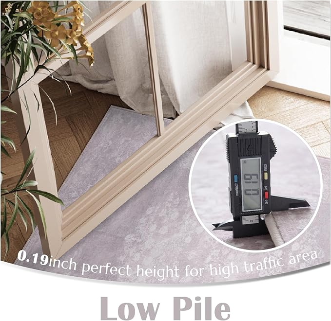 jinchan Vintage Floral Runner Rug 2x5 - Machine Washable Distressed Design Non-Slip Low-Pile Soft Thin Carpet for Hallway Kitchen Farmhouse Bedroom Entryway Laundry Room (2x5ft,Orchid)-CubbioJoy