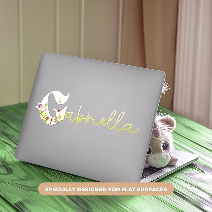 CRYPTONITE Personalized Name Flower Wall Decor | Custom Decal for Baby Nursery | Girl Bedroom Decor | Baby Girl Room (B. Flowers)-CubbioJoy