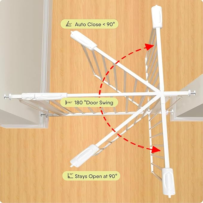 Baby Gates Extra Wide 71.5-76.4 Inch Large Baby Gates for Stairs Tension Pet Dog Gates Indoor for Doorways No Drilling Pressure Mounted Pet Gates for Kids-CubbioJoy