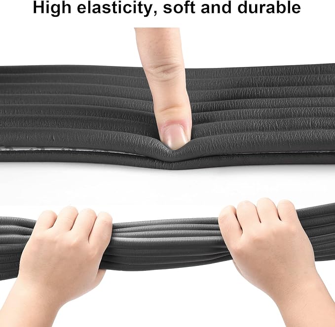 Baby Proofing Edge Corner Protector, 16.4 ft Edge Guards Padding with 3M Adhesive, Extra-Wide Soft NBR Rubber Foam Padding, Furniture,Sharp Edge Safety Corner Edge Bumper Guard-Black-CubbioJoy