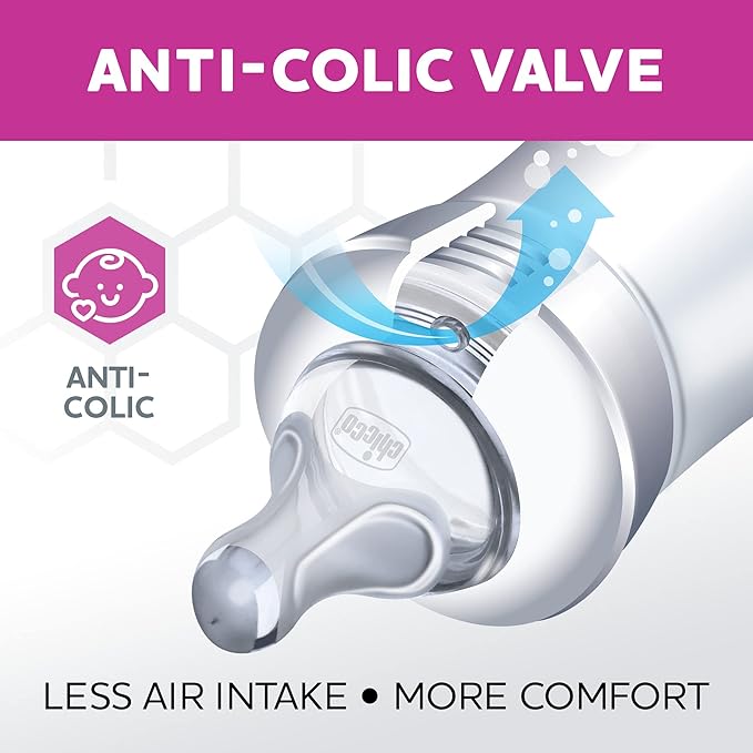 Chicco Duo Newborn Hybrid Baby Bottle Starter Gift Set with Invinci-Glass Inside and Plastic Outside | Dishwasher, Bottle Warmer, and Electric Sterilizer Safe | Intui-Latch Nipple | Clear/Grey-CubbioJoy