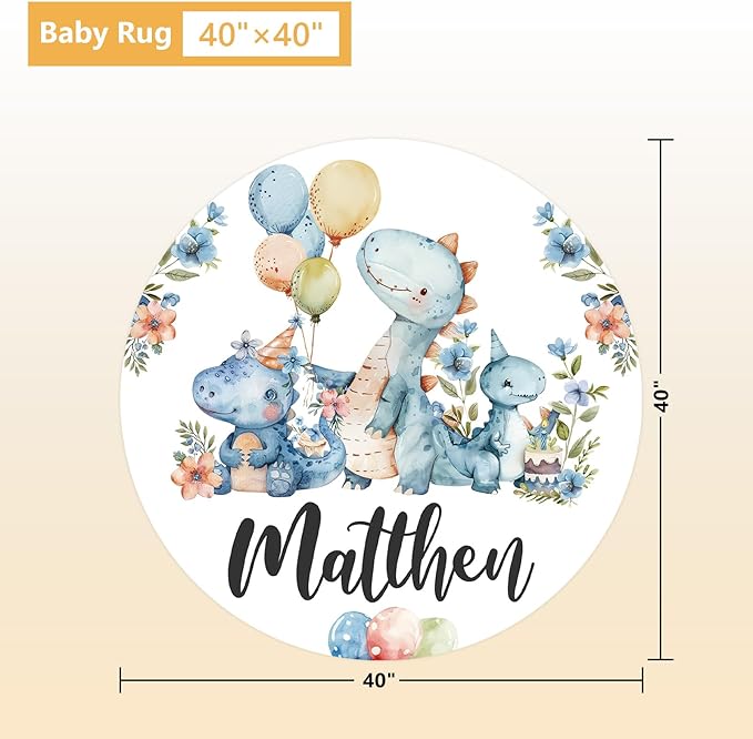 Custom Baby Crib Set - 5 Pcs Personalized Name Blue Dinosaur Crib Bedding Set for Infants Toddlers - Soft Double Layer Nursery Bedding Set for Boys - Customized Gifts for Baby Shower Birthday-CubbioJoy