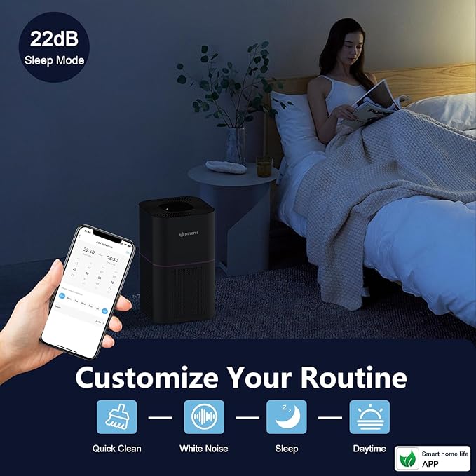 Air Purifiers for Home Bedroom Up to 2200 Sq Ft，H14 True HEPA Filter Smart WIFI Air Purifiers for Large Room,APP & Alexa Control Air Cleaner with for Allergies Pet Dander Smoke Dust-CubbioJoy