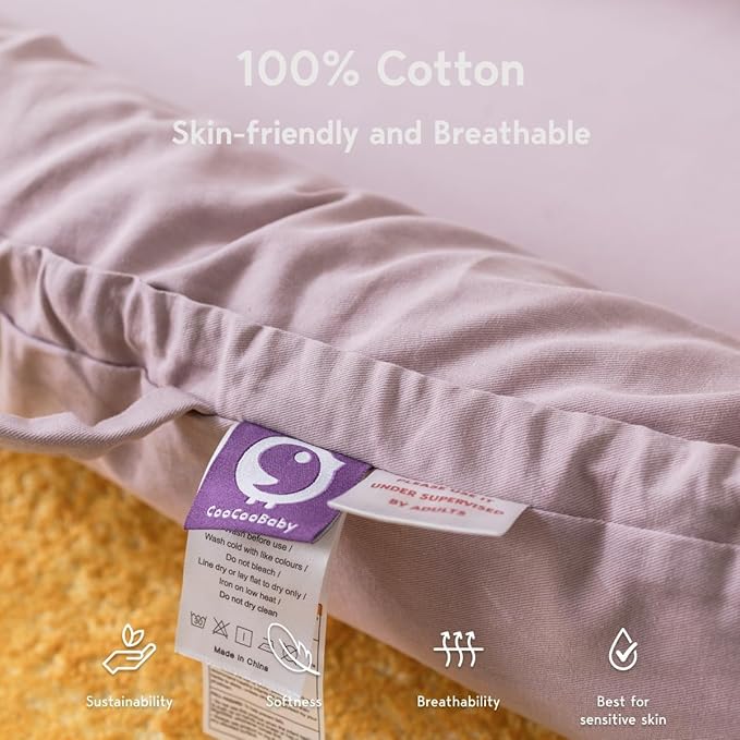 Infant Lounger, Baby Nest Cover for Baby Girls & Boys, Newborn Essentials for Baby 0-18 Months, 100% Cotton Breathable (Lavender_Blush)-CubbioJoy