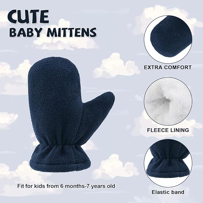 BAVST Baby Toddler Winter Mittens Girls Warm Fleece Lined Gloves Kids Sherpa Lined Mittens for Boys-CubbioJoy