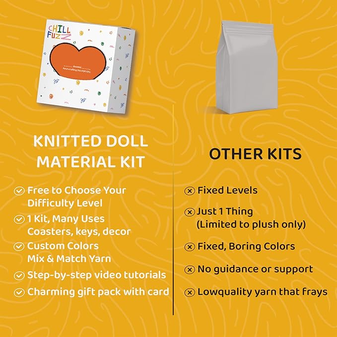 ChillFuzz Animal Crochet Kit Beginner Crochet Kit for Adults and Kids with Yarn Hook and Instructions Creative DIY Craft Project Aquarium-CubbioJoy