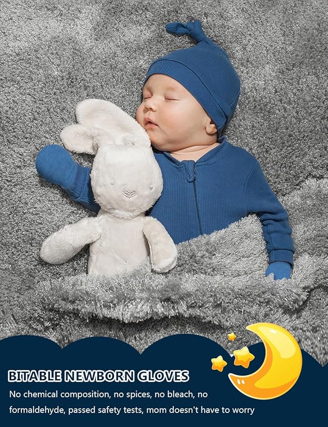Cute Baby Mittens Newborn, No Scratch Baby Boy Mittens, Baby Girl Hat Gloves for Toddlers, Infant, Newborn-CubbioJoy