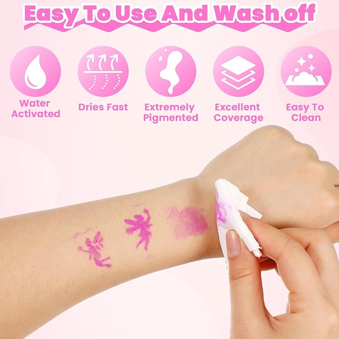 42 Color Face Painting Kit for Kids - Water Based, Non Toxic Face paint palette with Art Brushes, Stencils, Gems - For Halloween, Carnival, Costume Makeup, Parties & Cosplay-CubbioJoy