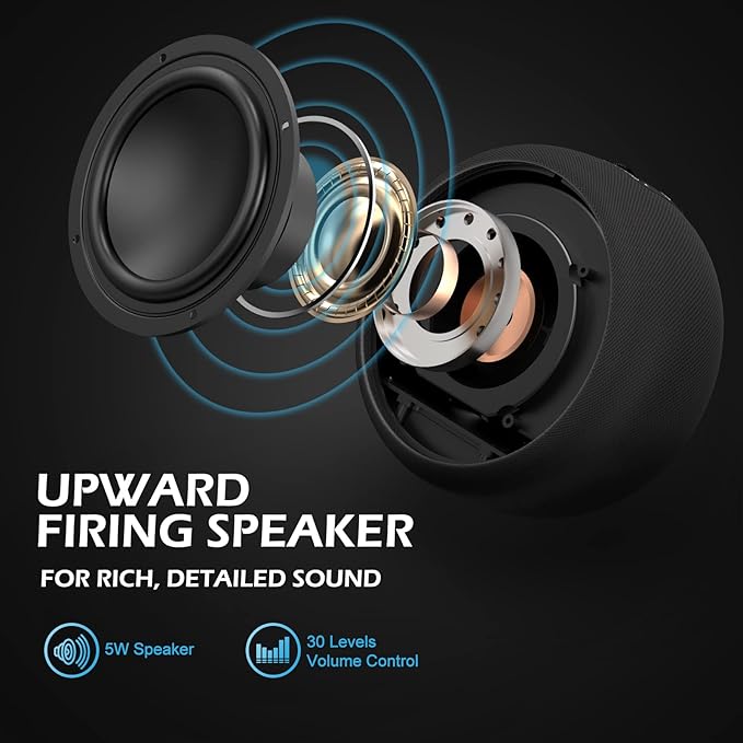 Buffbee Sound Machine & Alarm Clock 2-in-1, 0-100% Clock Face Brightness, Bottom Colored Light, Sleep Timer, Precise 30-Level Volume Control White Noise Machine-CubbioJoy