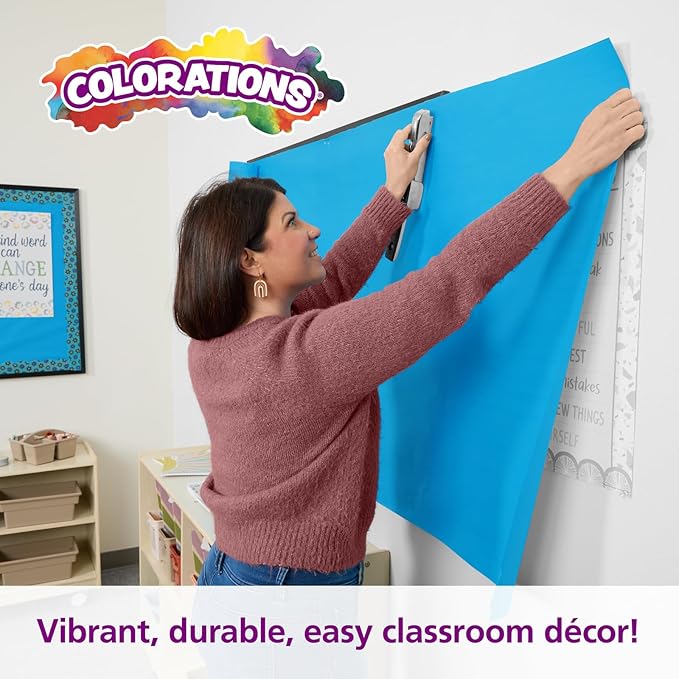 Colorations DSBB Bright Blue Dual Surface Paper Roll 36" x 1000' (1 Roll)-CubbioJoy