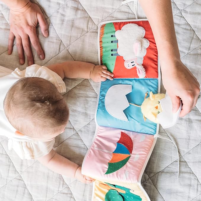 Infant Toys 0-6 Months Baby Mirror Tummy Time Toys Sensory Books for Babies Touch and Feel Crinkle Books for Babies-CubbioJoy