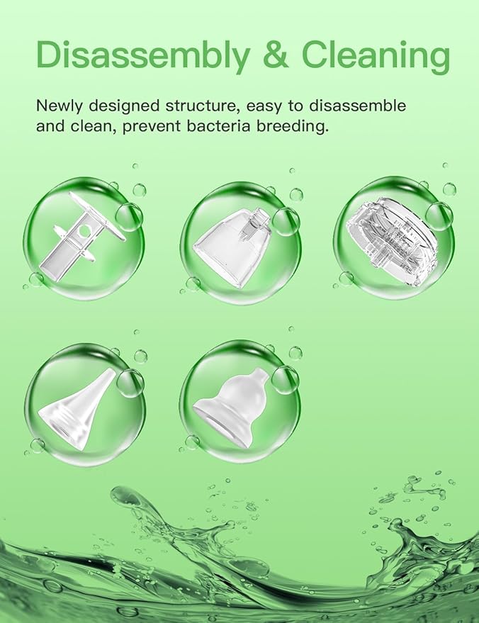 Baby Nasal Aspirator, Electric Nose Sucker with 5 Levels Suction, Soothing Light & Nursery Rhymes (Green)-CubbioJoy