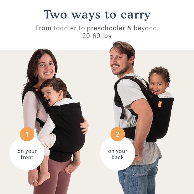 Beco Baby Carrier Toddler Carrier with Extra Wide Seat, 100% Cotton Toddler Carrying Backpack Style and Front-Carry, Lightweight & Breathable Child Carrier, 20-60 lbs (Grey)-CubbioJoy