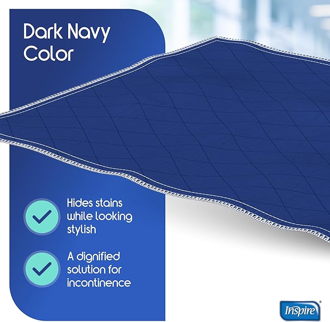 Inspire Waterproof Chair Pad, Dark Colored to Hide Stains, 18 x 24 – Quilted, for Incontinence Washable, for Adults and Kids Reusable Underpad-CubbioJoy