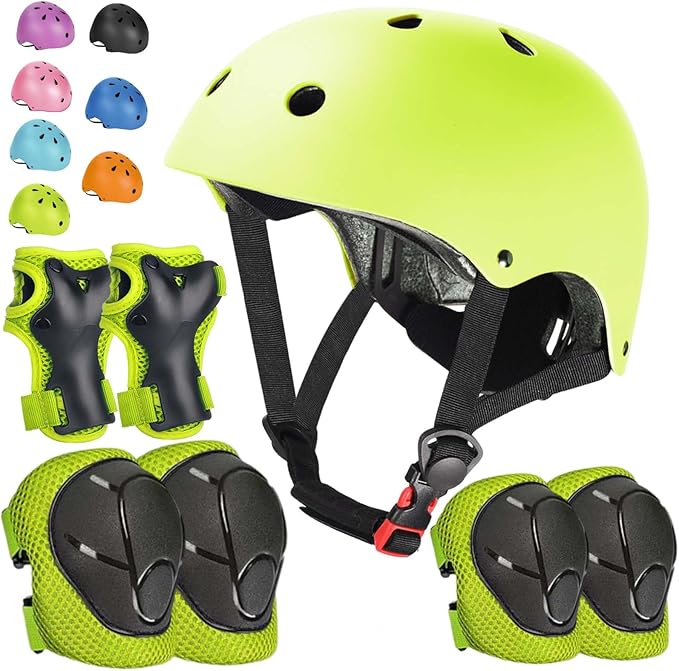 Kids Bike Helmet Set Adjustable Helmet for Ages 3-15 Kids Toddler Boys Girls Youth, Multi-Sport Bicycle Skateboarding Football Rollerskating Scooter Rollerblade Balance Bike Helmets-CubbioJoy