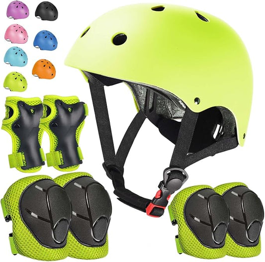 Kids Bike Helmet Set Adjustable Helmet for Ages 3-15 Kids Toddler Boys Girls Youth, Multi-Sport Bicycle Skateboarding Football Rollerskating Scooter Rollerblade Balance Bike Helmets-CubbioJoy