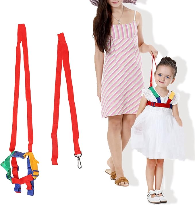 Dioche 2 in 1 Toddler Leash & Anti Lost Wrist Link for Toddlers, Breathable Regulable Shoulder Straps, Polyester Kid Safety Leash for Boys & Girls-CubbioJoy