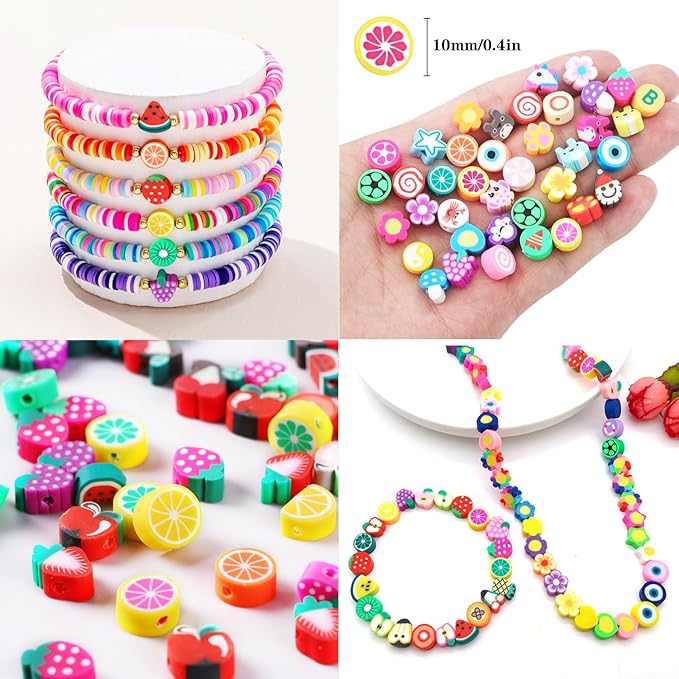 1600PCS Baseball Sports Ball Polymer Clay Beads Charms for Friendship Bracelets Making Kit Cute Fun Beads DIY Arts Crafts Birthday Gifts for Kids Girls Baseball Bead-CubbioJoy
