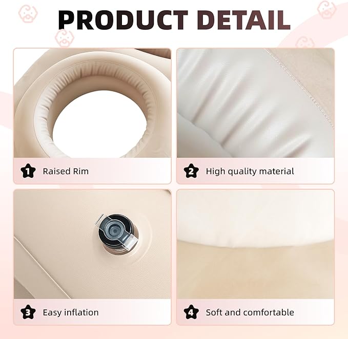 Inflatable Pregnancy Belly Mattress, Float with Abdominal Hole Full Body Inflatable Bed for Pregnant Women, The Best Pregnancy Pillow for Sleeping Prone - Relieves Back Hip Pain-CubbioJoy