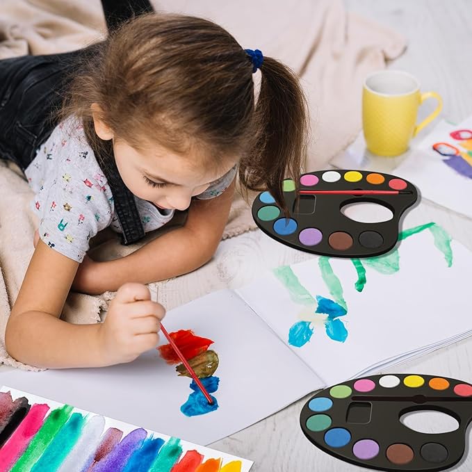 24 Pack Watercolor Paint Set Bulk, with 12 Vibrant Colors and 24 Brushes, Washable Water Color Paint Sets for Kids and Adults, Ideal Gift for Art Party Favors, School Classroom Supplies-CubbioJoy