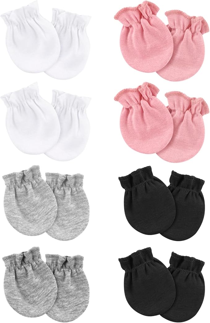 BQUBO Newborn Infant Toddler Mittens No Scratch Cotton Elastic Wrist Gloves Hypoallergenic for 0-6 Months Baby Boys Girls-CubbioJoy