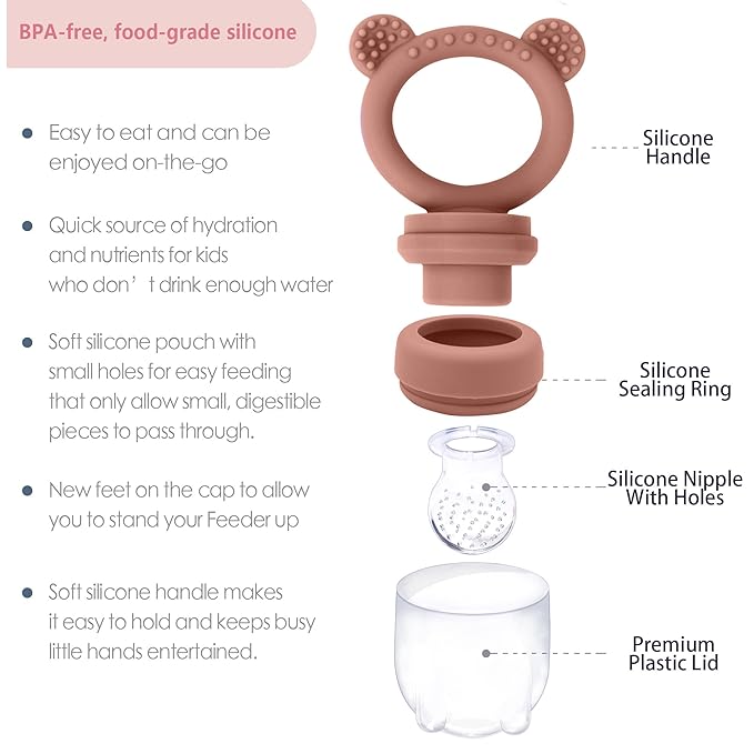 Baby Food Storage Containers & Teething Toys Set - Silicone Feeder Tray for Babies 3-18 Months, Breastmilk Popsicle Molds, Pacifier Holder-CubbioJoy