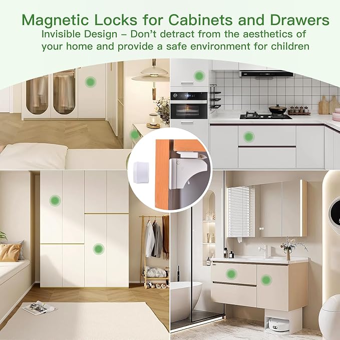 2 Pack Vkania Magnetic Cabinet Locks Keys - Extra Stronger Baby Proofing Magnet Drawer Replacement Key (2 Keys Only)-CubbioJoy