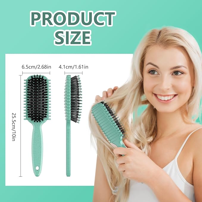 Curl Defining Brush, Curly Hair Brush, Slick Back Hair Brush, For Combing and Shaping Curls in All Hairstyles to Reduce Pulling (Green)-CubbioJoy