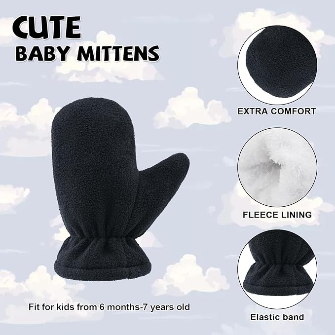 BAVST Baby Toddler Winter Mittens Girls Warm Fleece Lined Gloves Kids Sherpa Lined Mittens for Boys-CubbioJoy