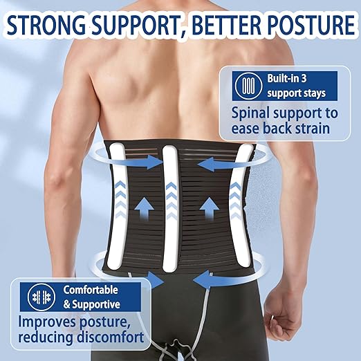 Abdominal Binder for Post Surgery & Postpartum Recovery, Abdomen Hernia Support Belt for Women & Men (Black, X-Large)-CubbioJoy