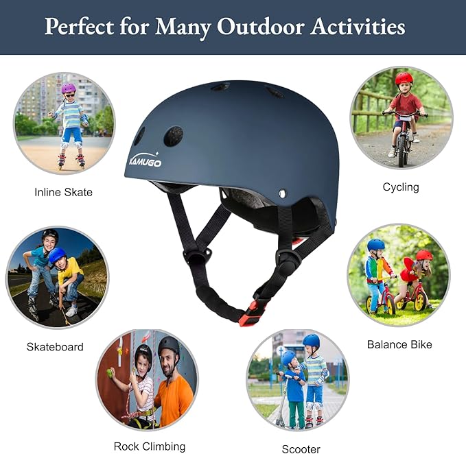 KAMUGO Kids Bike Helmet,Toddler Helmet Adjustable Kids Bicycle Helmet Girls Or Boys Ages 2-8/8-14 Years Old Multi-Sports for Cycling Skateboard Scooter-CubbioJoy