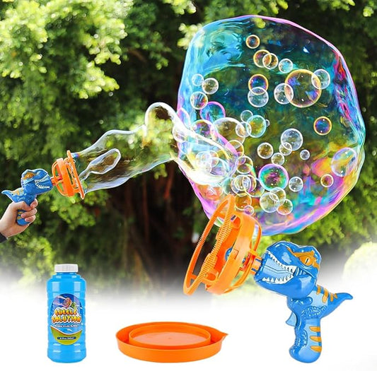 Bubble Machine Gun, Dinosaur Bubble Blower Bubbles Toy for Kids and Toddlers Bubble Maker Christmas Birthday Party Gift for Boys Girls 3 4 5 6 7 8 9(Blue)-CubbioJoy