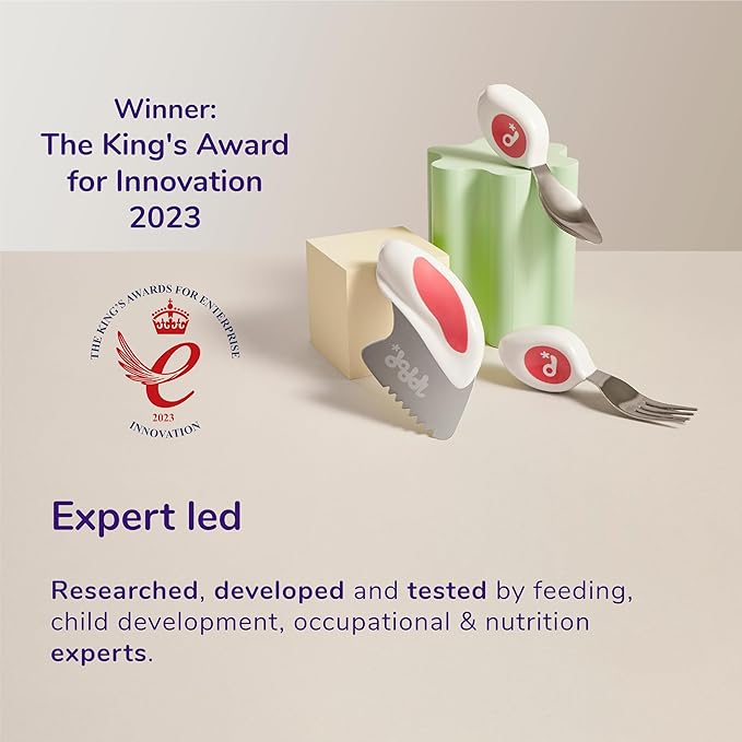 doddl Toddler Utensils, Ergonomic Fork Spoon and Knife Set for Self Feeding, Stainless Steel Silverware for 1-3 Year Olds, BPA Free, Dishwasher Safe (Indigo)-CubbioJoy