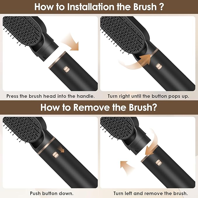 Blow Dryer Brush 5 in 1, Multi Ionic Hair Dryer Brush Set, Auto Air Wrap Hair Styler with 3 Temperature, Powerful Hair Styling Tools Set for Fast Drying, Curling, Straightening & Smoothing-CubbioJoy