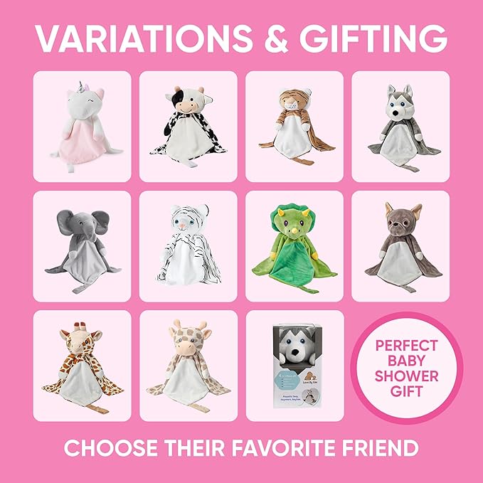 4-in-1 Sound Machine, Baby Lovey, Blanket - White Noise & Lullaby Plush Unicorn Calms & Reduces Wakeups, Helps Toddler Sleep Longer - Proven Sleep Aid -Musical BPA-Free, Machine Washable Newborn Gift-CubbioJoy