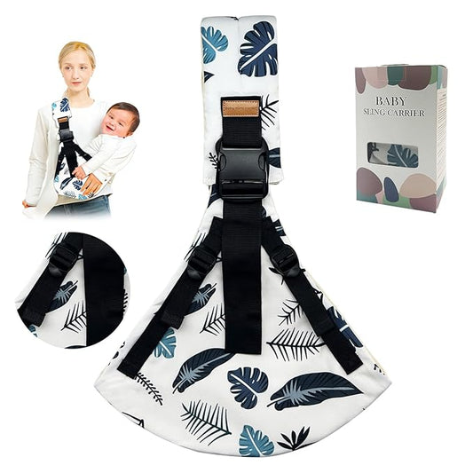 Baby Sling Carrier,Toddler Carrier,Upgraded 2025 Baby Sling with 4 Adjustable Straps(10-30lbs),Lightweight,Portable and One Size Fits All(Leaf)-CubbioJoy
