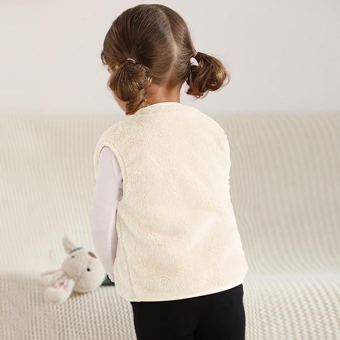 Baby Boys Girls Fleece Vest Zip Up Cute Bear Jackets Fuzzy Fall Winter Warm Clothes Newborn Outwear for Toddler Infant-CubbioJoy