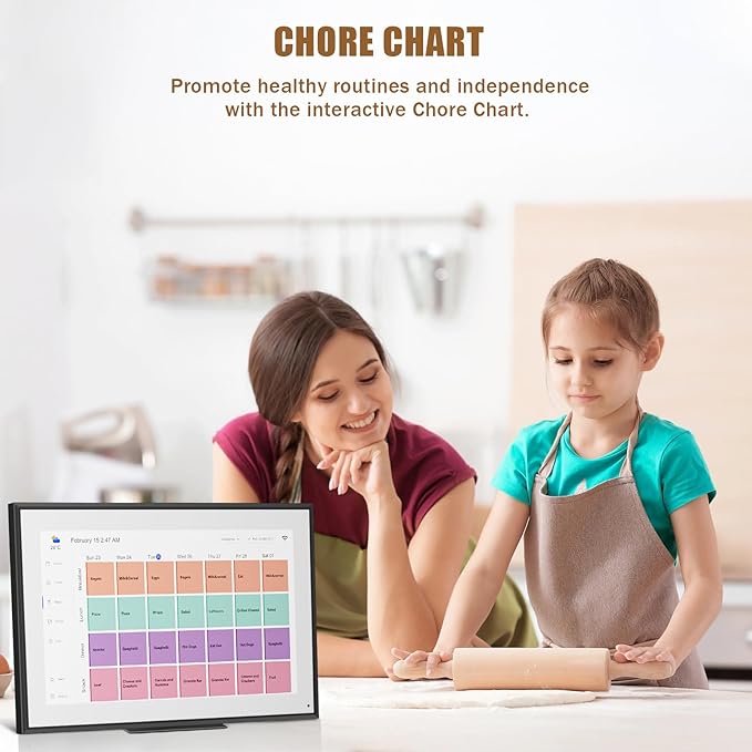 15.6 inch Wall Planner Digital Calendar Electronic Calendar Chore Chart,2025 Smart Touchscreen Full HD Interactive Display for Family Schedules,Wall/Desk Mountable for Seamless Scheduling/Organizing-CubbioJoy