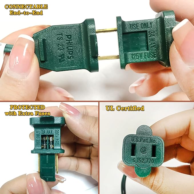 60 LED Warm White Twinkle Christmas String Lights Plug in, 15 of 60 Lights Twinkle,Connect up to 45 Sets,UL Certified 22 Ft Mini Twinkling Christmas Tree Lights,Indoor Outdoor Use-CubbioJoy