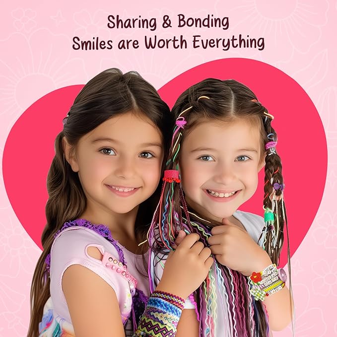 Bracelet Making Kit for Girls - Friendship Bracelet Kit - Christmas Gifts for Ages 6 7 8 9 10 11 12 Year Old Girl Birthday Gifts, Arts and Crafts for Kids Ages 8-12 Teen Bracelets DIY Maker Pink Coral-CubbioJoy