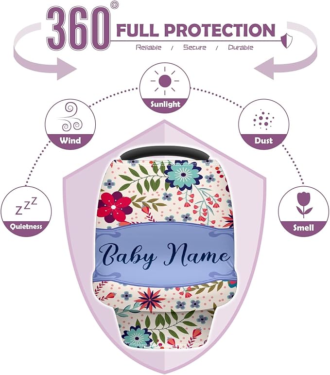 Baby Car Seat Stroller Cover Nursing Cover New Mom Breastfeeding Scarf Soft Stretchy Infant Carrier Cover Car Canopy Coverage-CubbioJoy