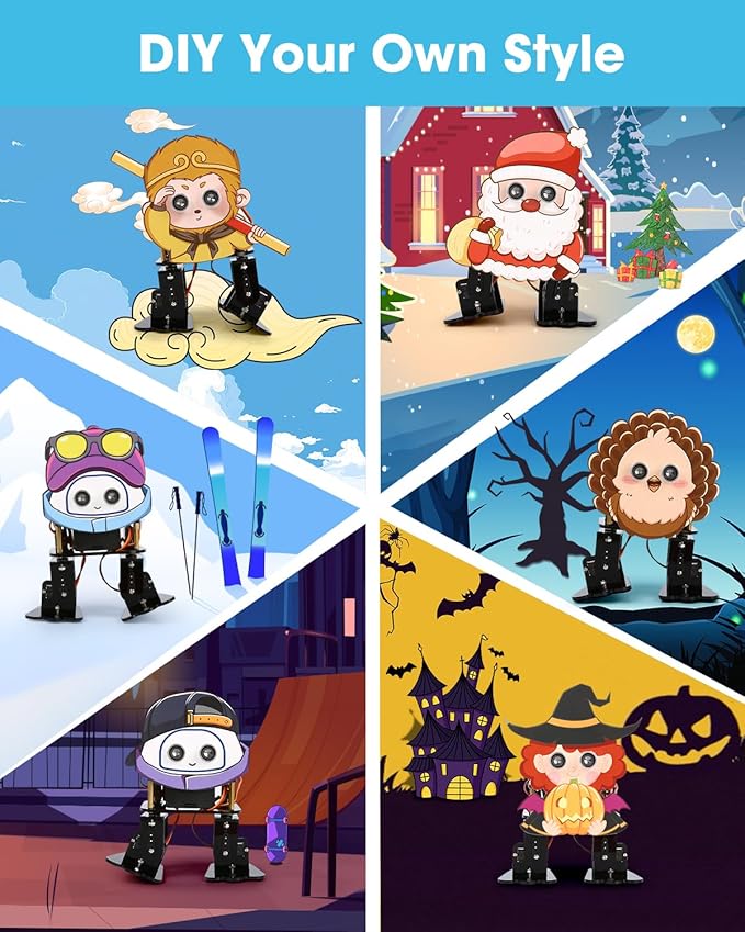 Biped Robot Kit STEM Toys Science Kit for Kids, Bionic Bipedal Robotics Programmable Coding Crafts Set for Arduino ESP32, Birthday Gift for Age 8-12 Boys Girls Teens-CubbioJoy