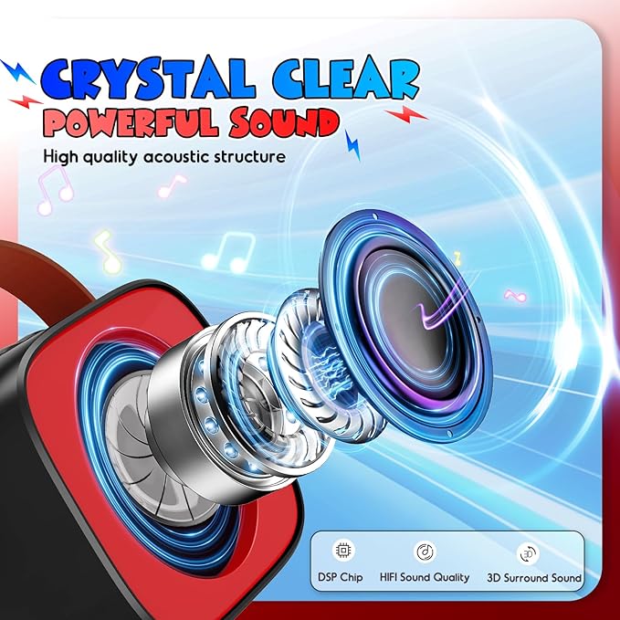 Cool Mini Karaoke Machine Toys: Kids Toys Birthday Gifts Age 3-12+ LED Portable Bluetooth Speaker with 2 Wireless Microphone Gift Toy for 4 5 6 7 8 9 Years Old Girls Boys Kid Adults-CubbioJoy