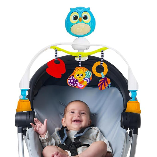 Baby Stroller Arch Toy with Relaxing Music & Lights - Adjustable Activity Arch & Play Accessories - Baby Bouncer Toy Bar, Carseat, Crib, Stroller Hanging Toys for Infants 0 Months Old & Up-CubbioJoy