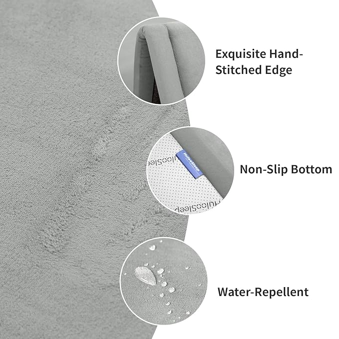 Baby Play Mat for Floor,1.3" Thick Elasti-Foam 50x50 Playpen Mat for Toddlers Infant Kids,Water-Repellent Soft Coral Velvet Tummy Time Mat,Non Slip Crawling Mat,Tatami Mat(Light Grey)-CubbioJoy