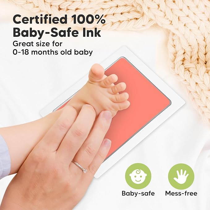 4-Pack Inkless Baby Hand and Footprint Kit - Mess Free Ink Pad for Newborn Keepsake, Dog Nose & Paw Print Kit, Clean Touch Ink Pad for Baby Hand & Footprints, Ideal New Mom Gifts (Popsicle, L)-CubbioJoy