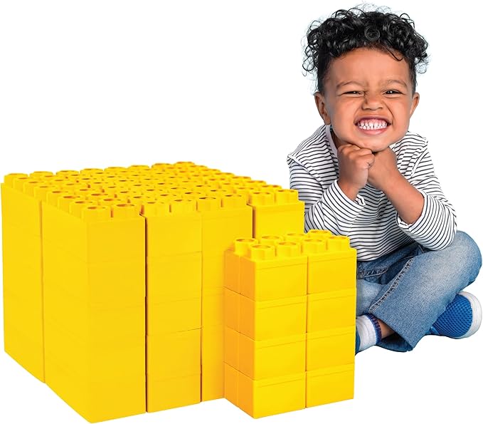 Big Blocks for Kids Ages 4-8 — Indoor & Outdoor Blocks Kids Games — Yellow Large Building Blocks - 48pc-CubbioJoy