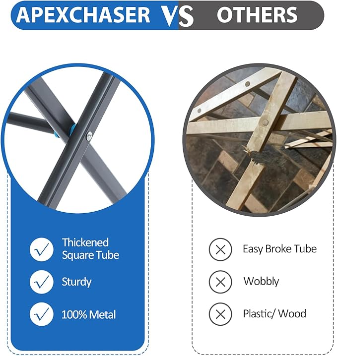 APEXCHASER Clothes Drying Rack, 3-Tier Laundry Drying Rack for Clothes, Expandable Metal Clothing Dryer, Collapsible Towel Rack, Air Drying Rack, Graphite-CubbioJoy