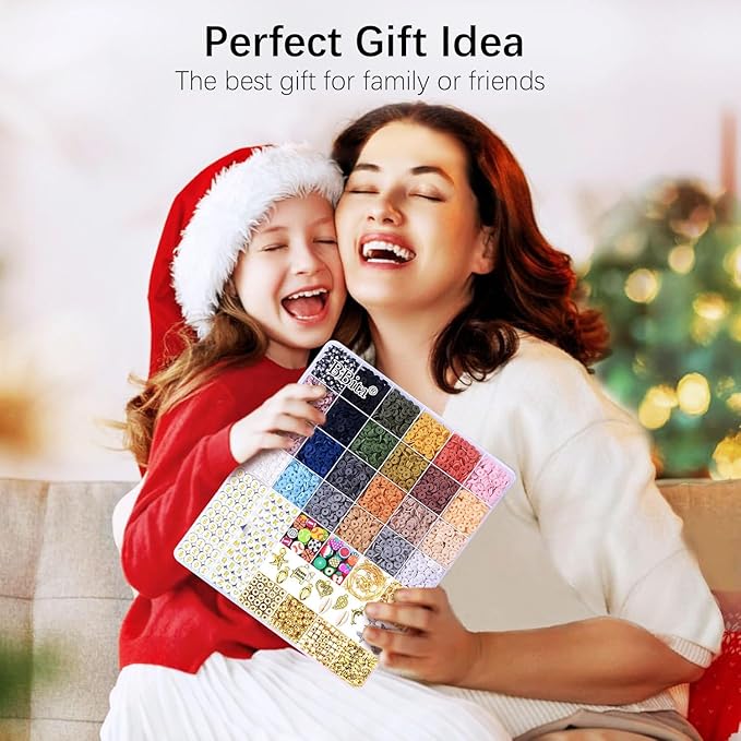 BBita 6680Pcs Clay Beads Bracelet Making Kit, Flat Preppy Beads for Friendship Bracelets, Polymer Clay Beads with Charms for Jewelry Earrings Necklaces Making Kit, Crafts Gifts for Girls Ages 6-12-CubbioJoy